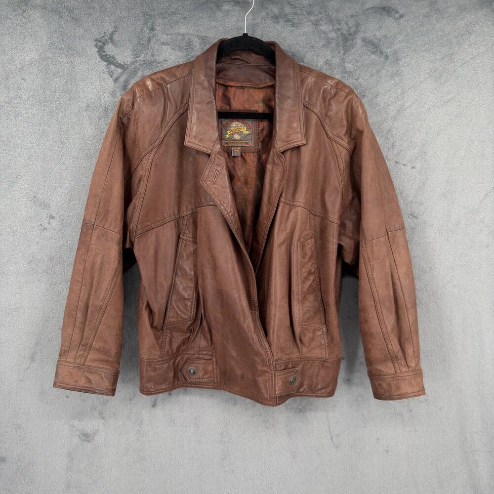 Adventure Bound Originals Leather Jacket Mens L Frontier Wilderness Indi 80s/90s